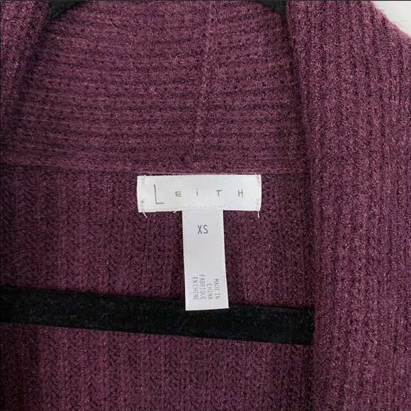 NWT Leith Dolman Sleeve Long Cardigan Burgundy XS - Picture 2 of 9